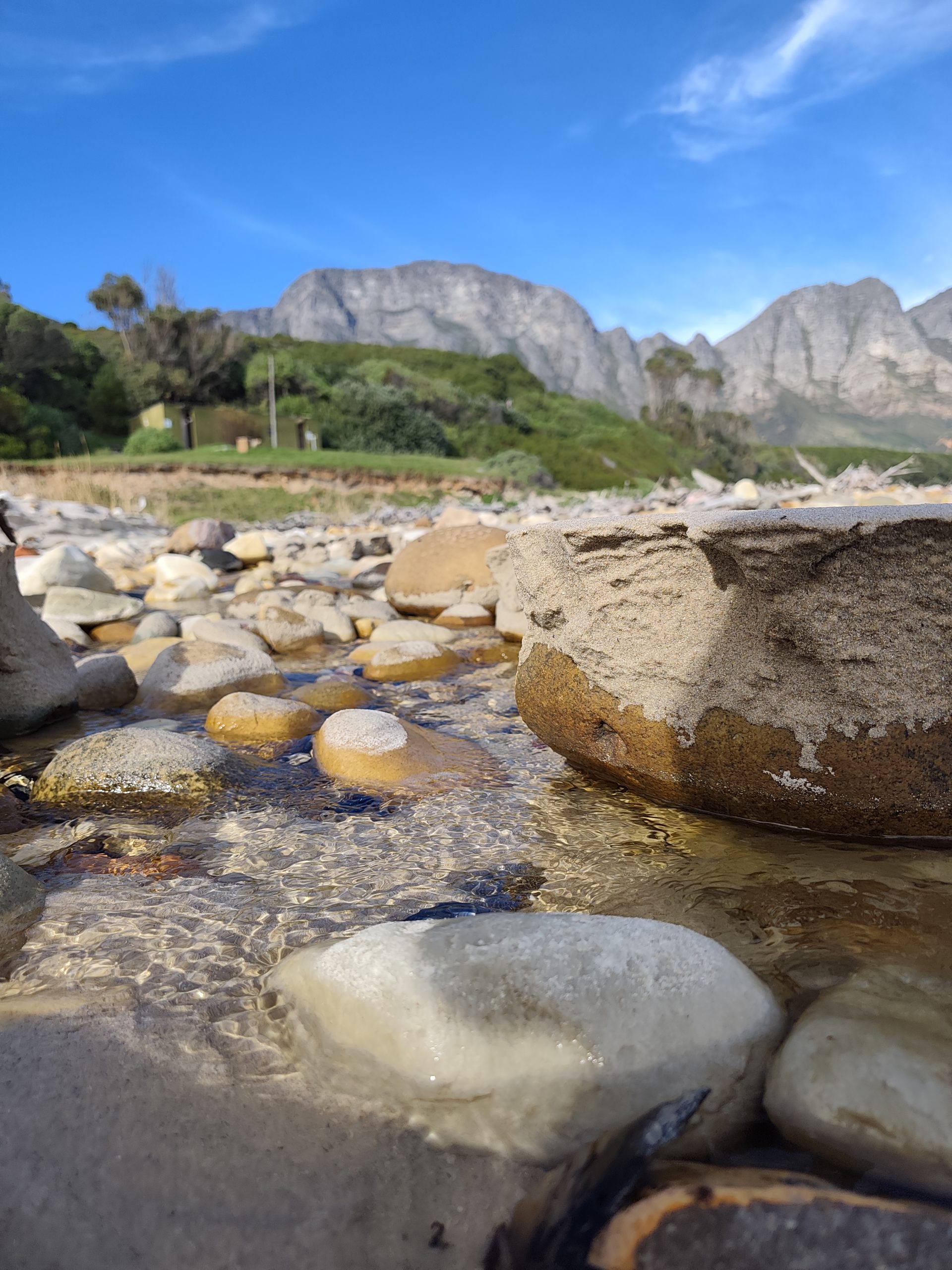 A mountain stream in Kogel Bay beach, along Clarence drive and the Whale coast to Hermanus